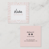 PERSOONLIJK CONTACT schattige rand bord blush roze Vierkante Visitekaartje (Voorkant / Achterkant)