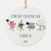 Persoonlijk Content Creator Kerst Ornament (Voorkant)