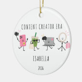 Persoonlijk Content Creator Kerst Ornament (Links)