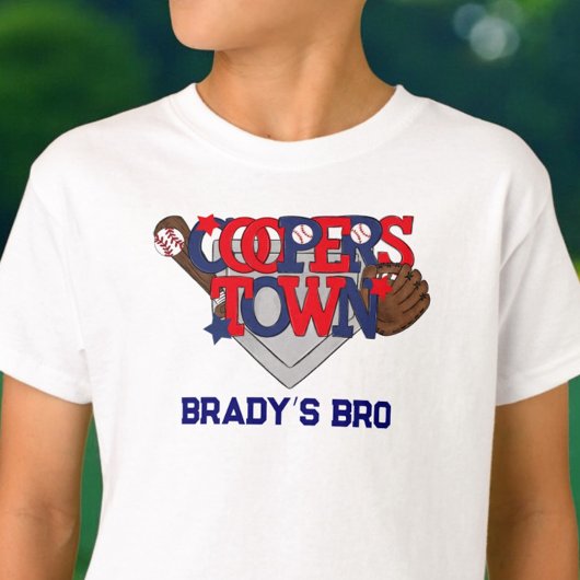 Persoonlijk Cooperstown Brother T-shirt Patriotisc