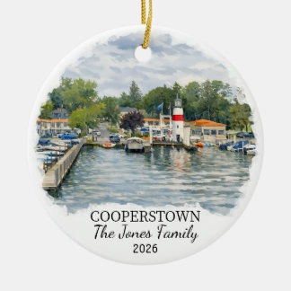 Persoonlijk Cooperstown-sieraad, Aangepast New Yor Keramisch Ornament