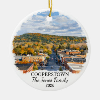 Persoonlijk Cooperstown-sieraad, Aangepast New Yor Keramisch Ornament