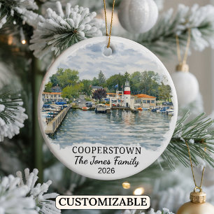 Persoonlijk Cooperstown-sieraad, Aangepast New Yor Keramisch Ornament