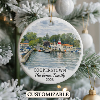 Persoonlijk Cooperstown-sieraad, Aangepast New Yor Keramisch Ornament