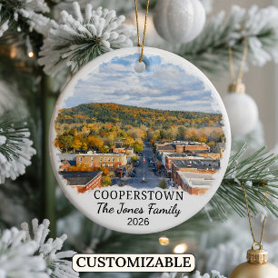 Persoonlijk Cooperstown-sieraad, Aangepast New Yor Keramisch Ornament