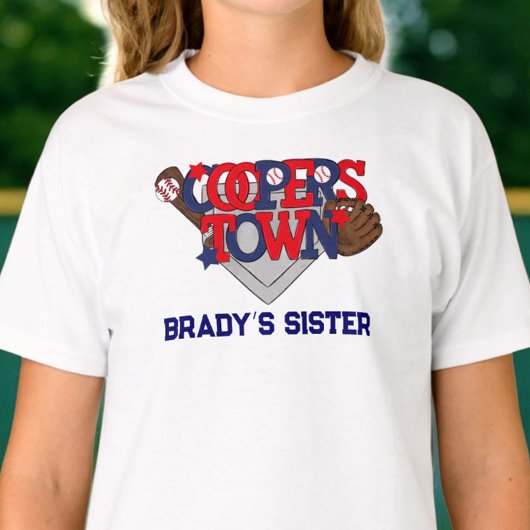 Persoonlijk Cooperstown Zus T-shirt Patriotisch