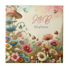 Persoonlijk cottage core-huwelijk  tegeltje