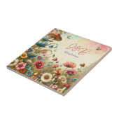 Persoonlijk cottage core-huwelijk  tegeltje (Zijkant)