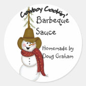 Persoonlijk cowboy Snowman Jar Label (Voorkant)