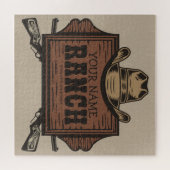 Persoonlijk cowboywapens bord western ranch legpuzzel (Horizontaal)