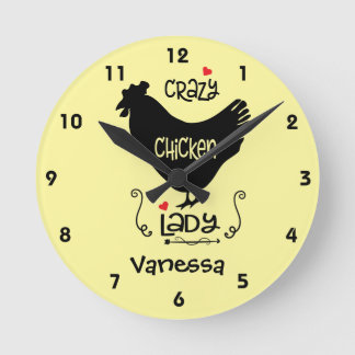 Persoonlijk Crazy Chicken Lady Square of Ronde Klok