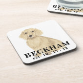 Persoonlijk Cream Dachshund met lange adem Bier Onderzetter (Linkerzijde)