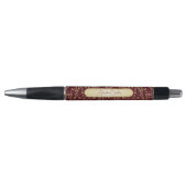 Persoonlijk Crème-rood Goud Damast Patroon Pen (Voorkant)