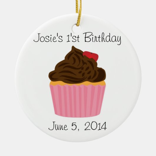 Persoonlijk Cupcake Birthday Ornament (Voorkant)