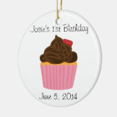 Persoonlijk Cupcake Birthday Ornament (Links)