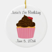 Persoonlijk Cupcake Birthday Ornament (Achterkant)