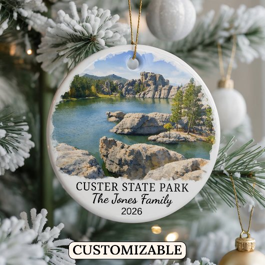 Persoonlijk Custer State Park Aangepast South Dako Keramisch Ornament