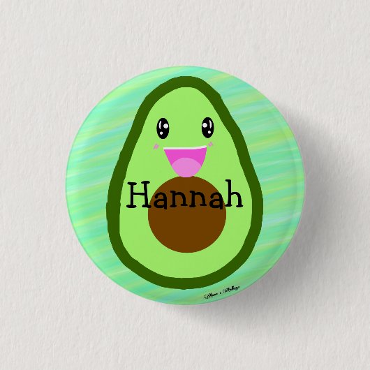 Persoonlijk Cute Avocado Guacamole Lover Ronde Button 3,2 Cm (Voorkant)