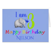 Persoonlijk Cute Baby Elephant 3rd Birthday Poem (Voorkant Horizontaal)