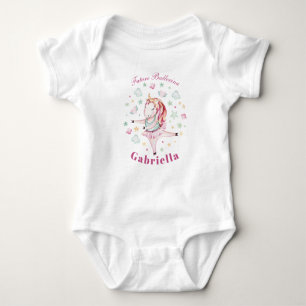Persoonlijk Cute Ballerina Unicorn Baby Girl Romper