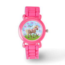 Persoonlijk Cute Brown Horse Horloge