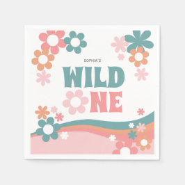 Persoonlijk Cute Girl Wild One Feestje Servet