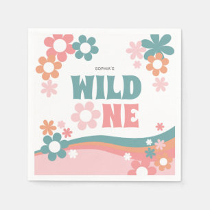 Persoonlijk Cute Girl Wild One Feestje Servet