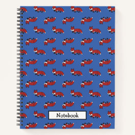 Persoonlijk Cute Little Red Fox Patroon Blauw Notitieboek