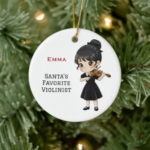 Persoonlijk Cute Meisje dat Viool Speelt Keramisch Ornament