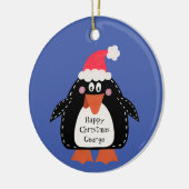 Persoonlijk Cute Penguin Keramisch Ornament (Links)