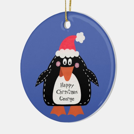 Persoonlijk Cute Penguin Keramisch Ornament (Links)