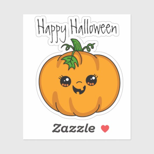 Persoonlijk Cute Pumpkin Halloween Sticker (Vel)