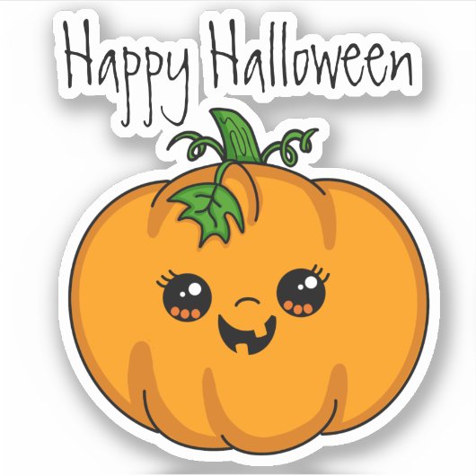 Persoonlijk Cute Pumpkin Halloween Sticker (Voorkant)