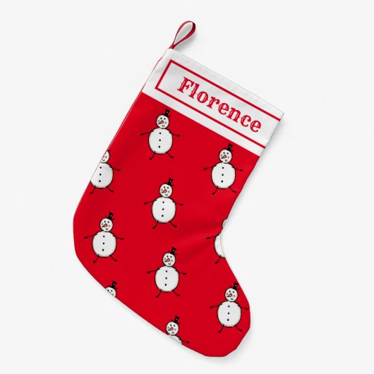 Persoonlijk Cute Snowman Stocking Kleine Kerstsok (Voorkant (Hangend))