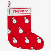 Persoonlijk Cute Snowman Stocking Kleine Kerstsok (Voorkant)