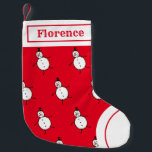 Persoonlijk Cute Snowman Stocking Kleine Kerstsok<br><div class="desc">Deze gepersonaliseerde kerstvoorraad is voorzien van het Snowman-personage van de kerstman.</div>
