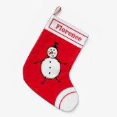 Persoonlijk Cute Snowman Stocking Kleine Kerstsok (Voorkant (Hangend))