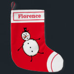 Persoonlijk Cute Snowman Stocking Kleine Kerstsok<br><div class="desc">Deze gepersonaliseerde kerstvoorraad is voorzien van het Snowman-personage van de kerstman.</div>