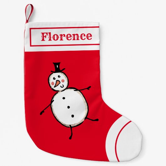 Persoonlijk Cute Snowman Stocking Kleine Kerstsok (Voorkant)