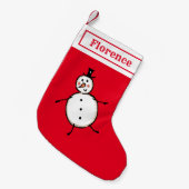 Persoonlijk Cute Snowman Stocking Kleine Kerstsok (Voorkant (Hangend))