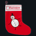 Persoonlijk Cute Snowman Stocking Kleine Kerstsok<br><div class="desc">Deze gepersonaliseerde kerstvoorraad is voorzien van het Snowman-personage van de kerstman.</div>