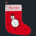 Persoonlijk Cute Snowman Stocking Kleine Kerstsok<br><div class="desc">Deze gepersonaliseerde kerstvoorraad is voorzien van het Snowman-personage van de kerstman.</div>