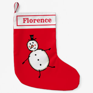 Persoonlijk Cute Snowman Stocking Kleine Kerstsok