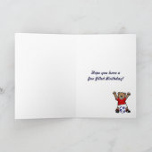 Persoonlijk Cute Soccer Teddy Bear (rood) Kaart (Binnen)