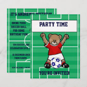 Persoonlijk Cute Soccer Teddy Bear (rood) Kaart (Voorkant / Achterkant)