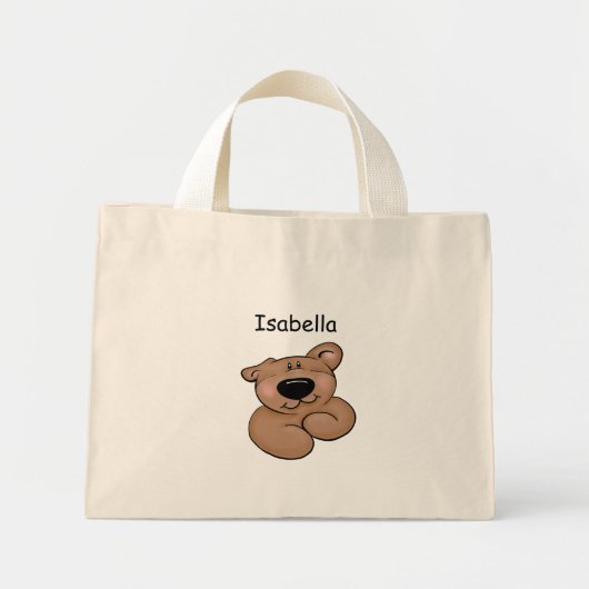 Persoonlijk Cute Teddy Bear Mini Tote Bag (Voorkant)