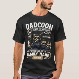 Persoonlijk Dadcoon Wasbeer Vader T-shirt 3 Kinder