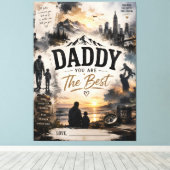 Persoonlijk Daddy You Are The Best Canvas Afdruk (Insitu (Houten vloer))