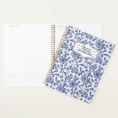 Persoonlijk dagboek met blauwe bloemenprint planner (Display)