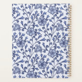 Persoonlijk dagboek met blauwe bloemenprint planner (Achterkant)